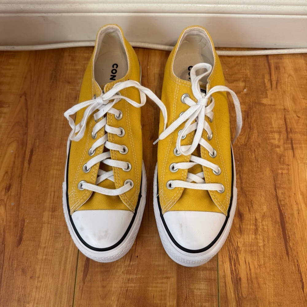 Yellow converse all star low top sneakers
